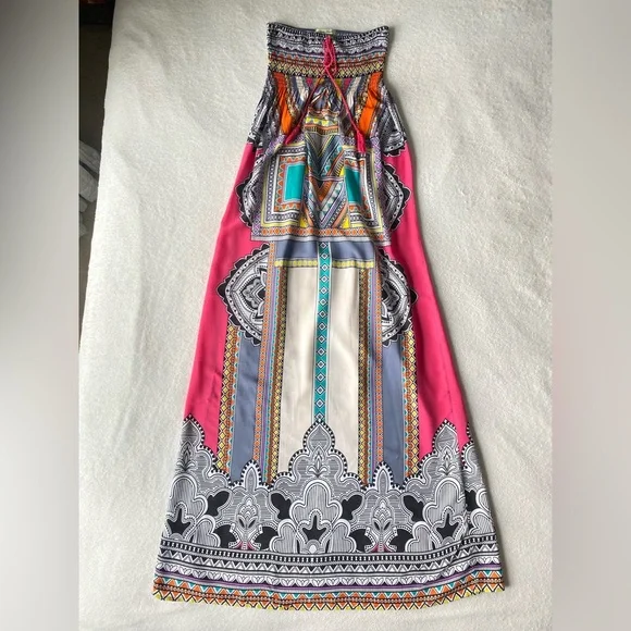 Flying Tomato Boho maxi dress rayon medium - Picture 5 of 12